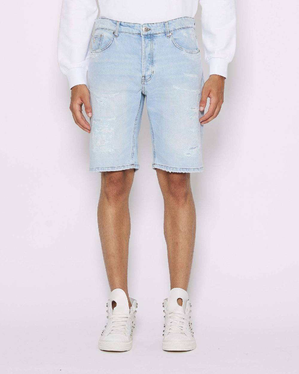John Richmond Bermuda in denim In Saldo