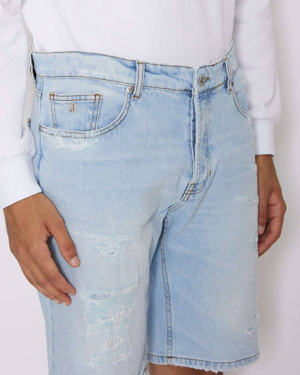 John Richmond Bermuda in denim In Saldo
