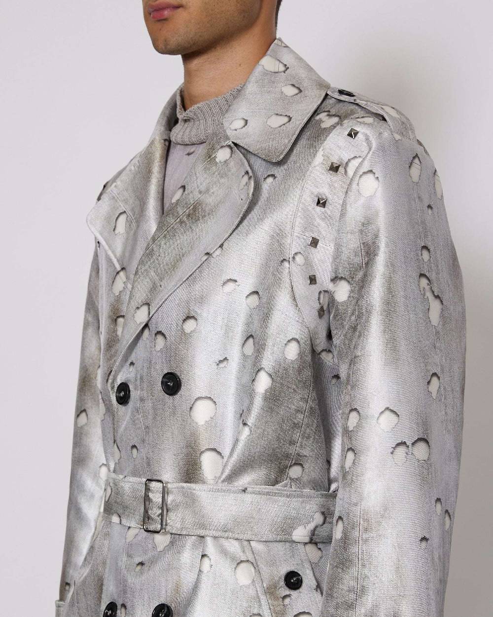 John Richmond Trench con motivo ton sur tone Offerta