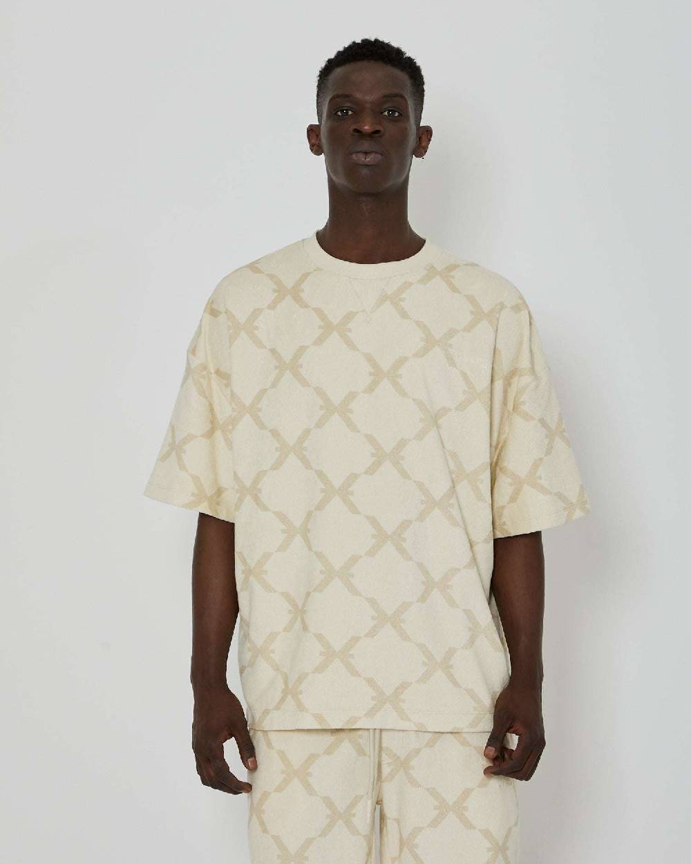 John Richmond T-shirt over con pattern ton sur ton In Vendita