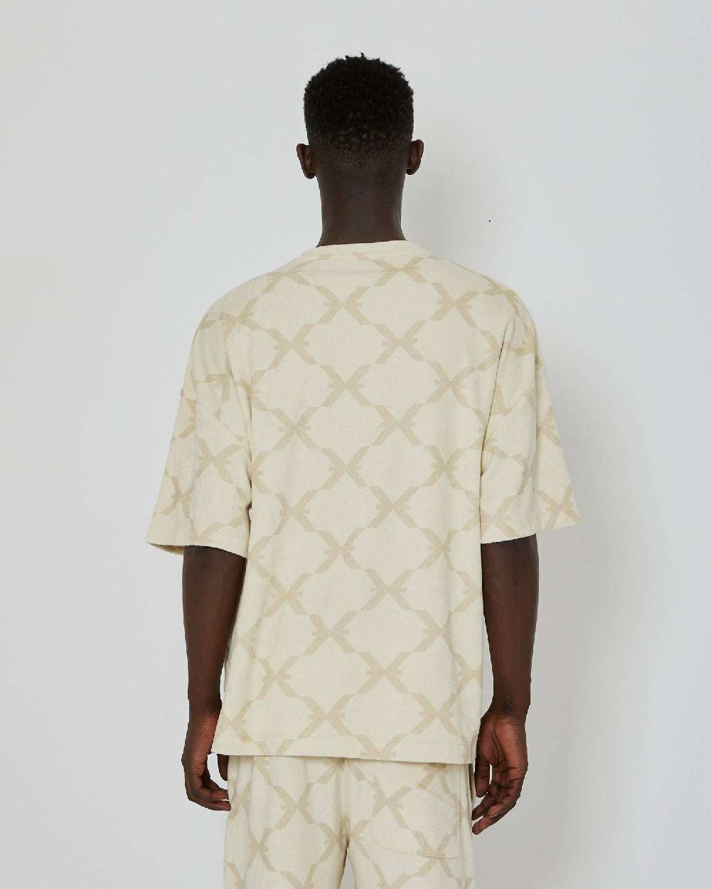 John Richmond T-shirt over con pattern ton sur ton In Vendita