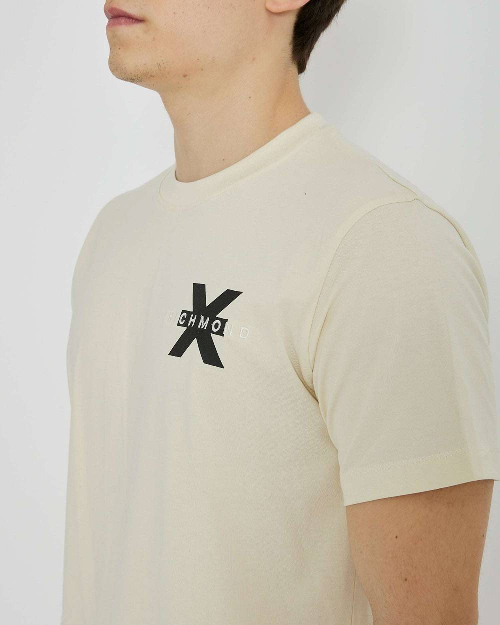 John Richmond T-shirt con logo ricamato sul davanti Saldi