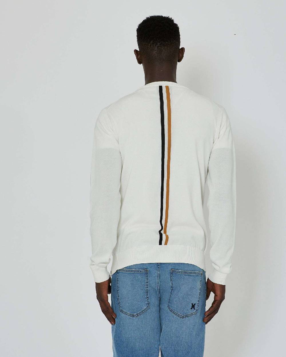 John Richmond Cardigan con logo a contrasto sul davanti e banda bicolor sul retro Italy