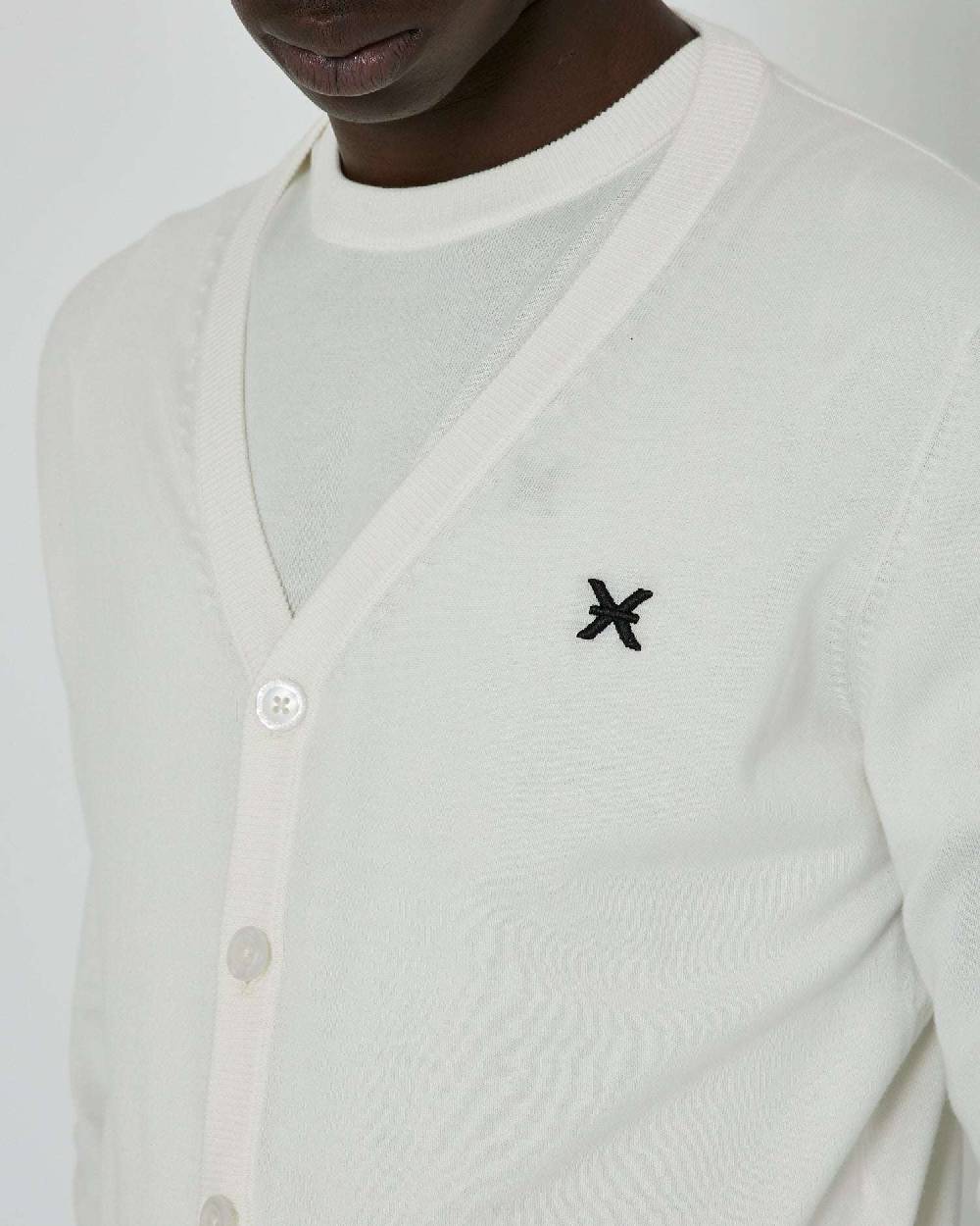 John Richmond Cardigan con logo a contrasto sul davanti e banda bicolor sul retro Italy