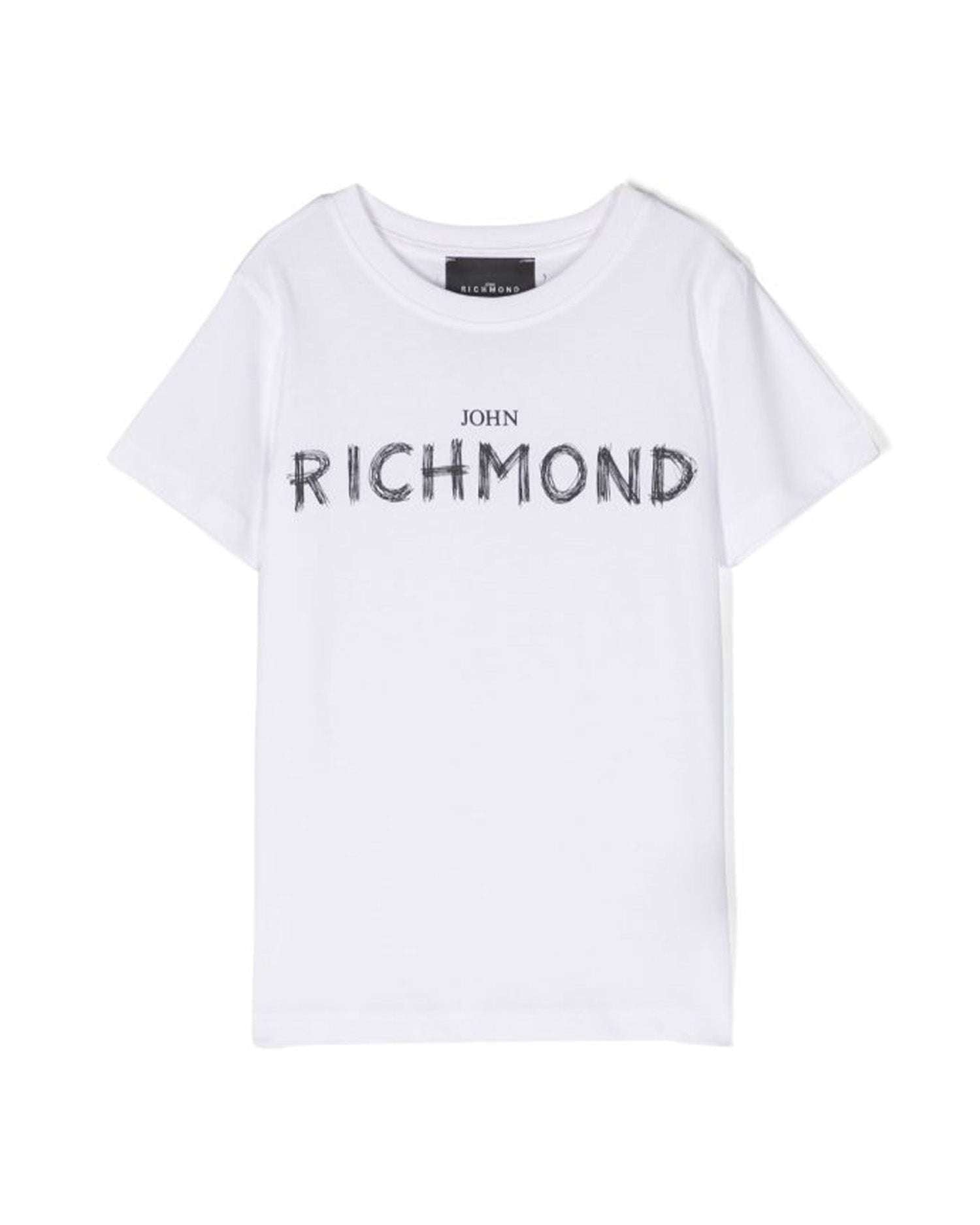 John Richmond kids T-shirt con logo sul davanti Consegna Veloce