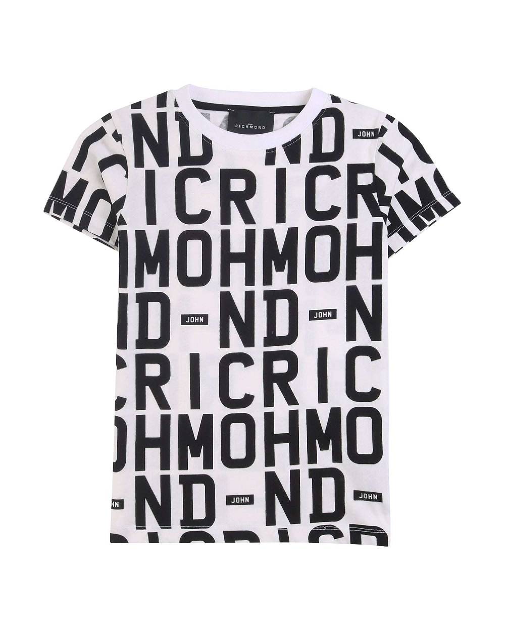 John Richmond kids T-shirt con pattern ton sur ton Shopping Online