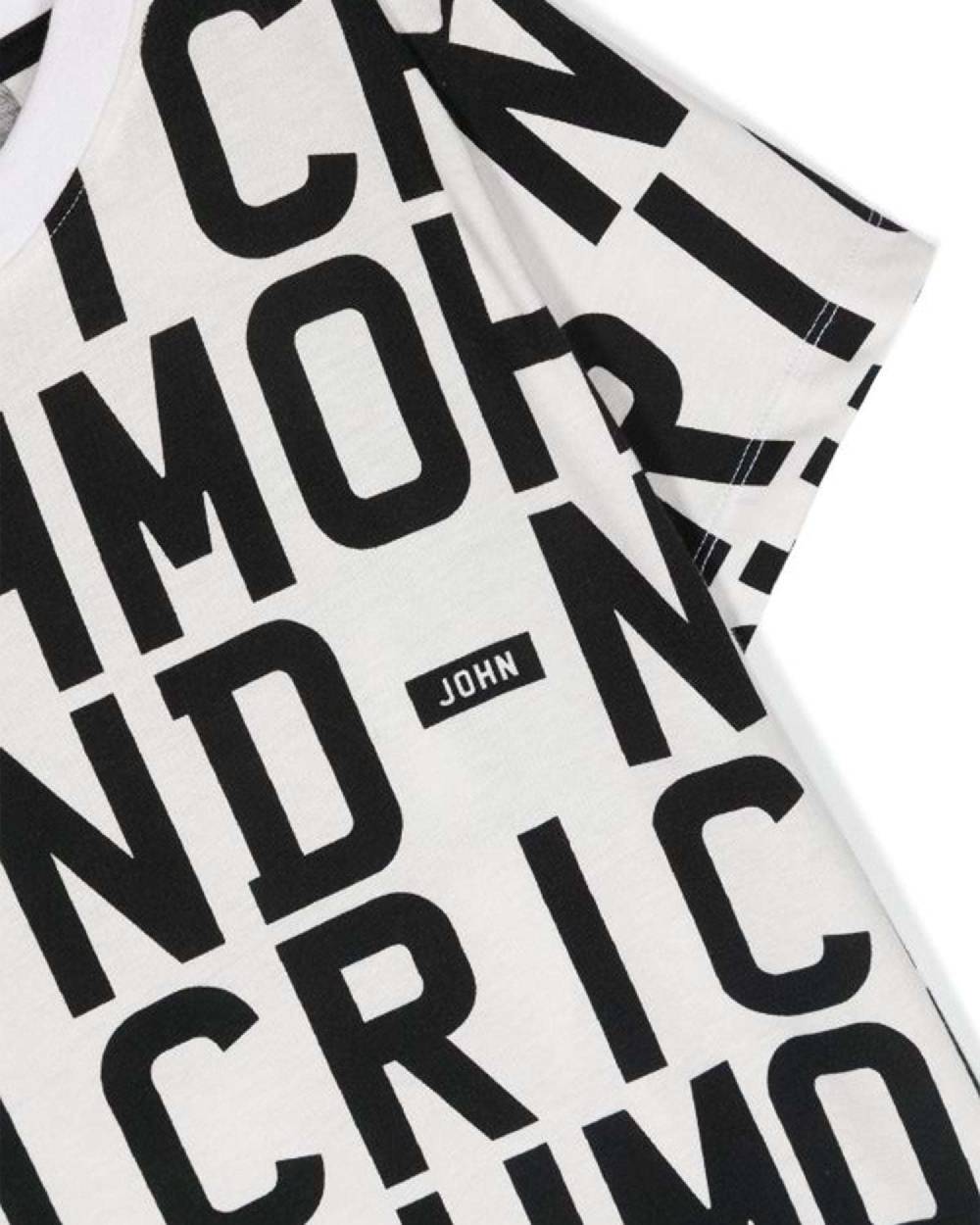 John Richmond kids T-shirt con pattern ton sur ton Shopping Online