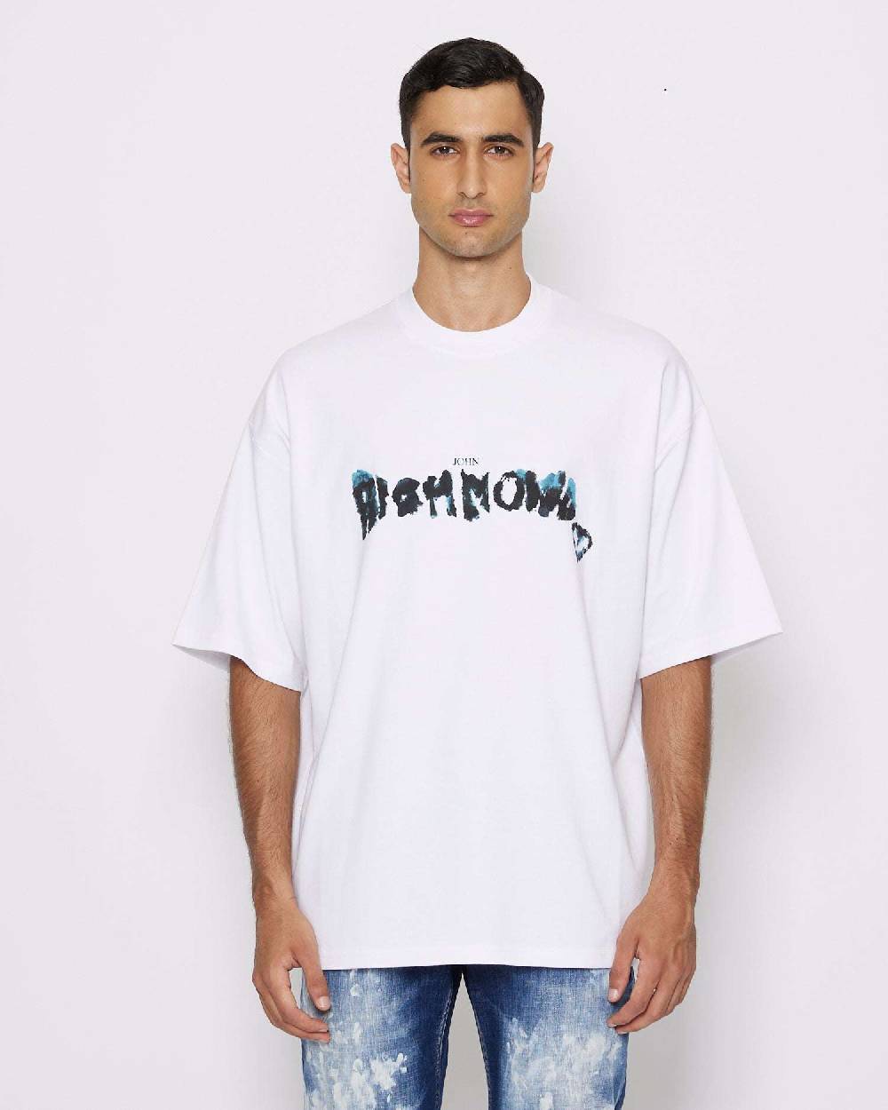 John Richmond T-shirt over con logo sul davanti Shopping Online