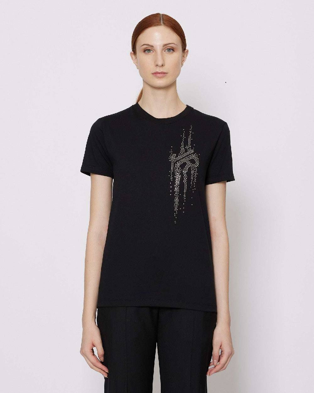 John Richmond T-shirt regolare con logo applicato sul davanti Negozio