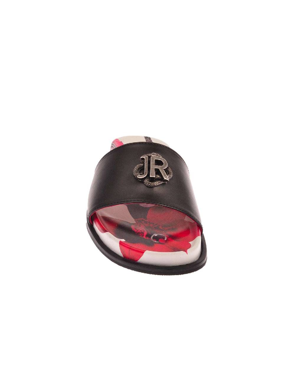 John Richmond Sandalo con fascia larga con logo JR metallico Moda