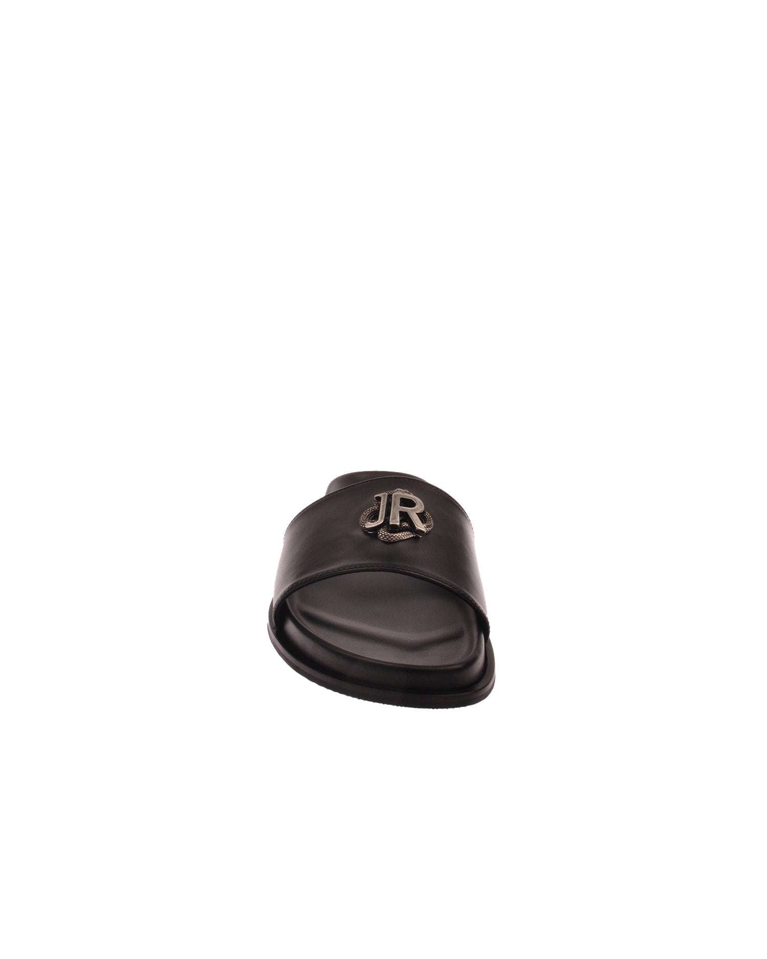 John Richmond Sandalo con fascia larga con logo JR metallico In Linea