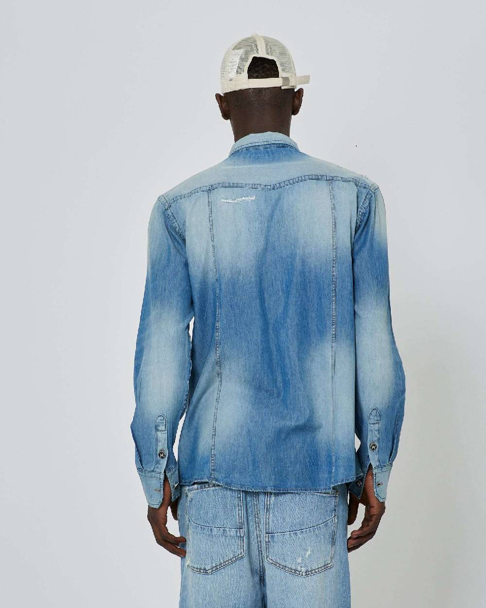 John Richmond Camicia in denim effetto strappato Presa