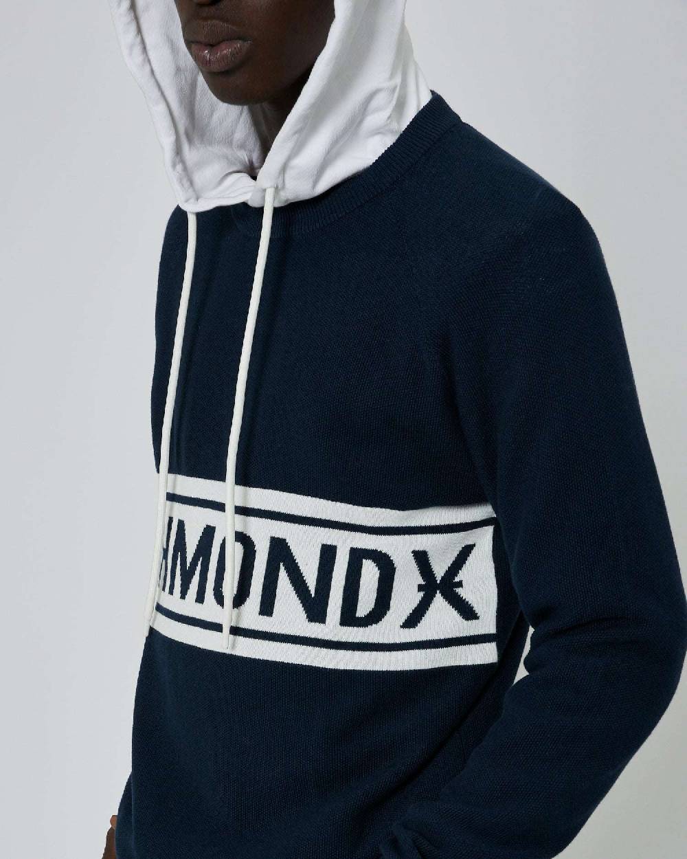 John Richmond Maglia bicolor con logo impresso sul davanti Saldi Di Fabbrica