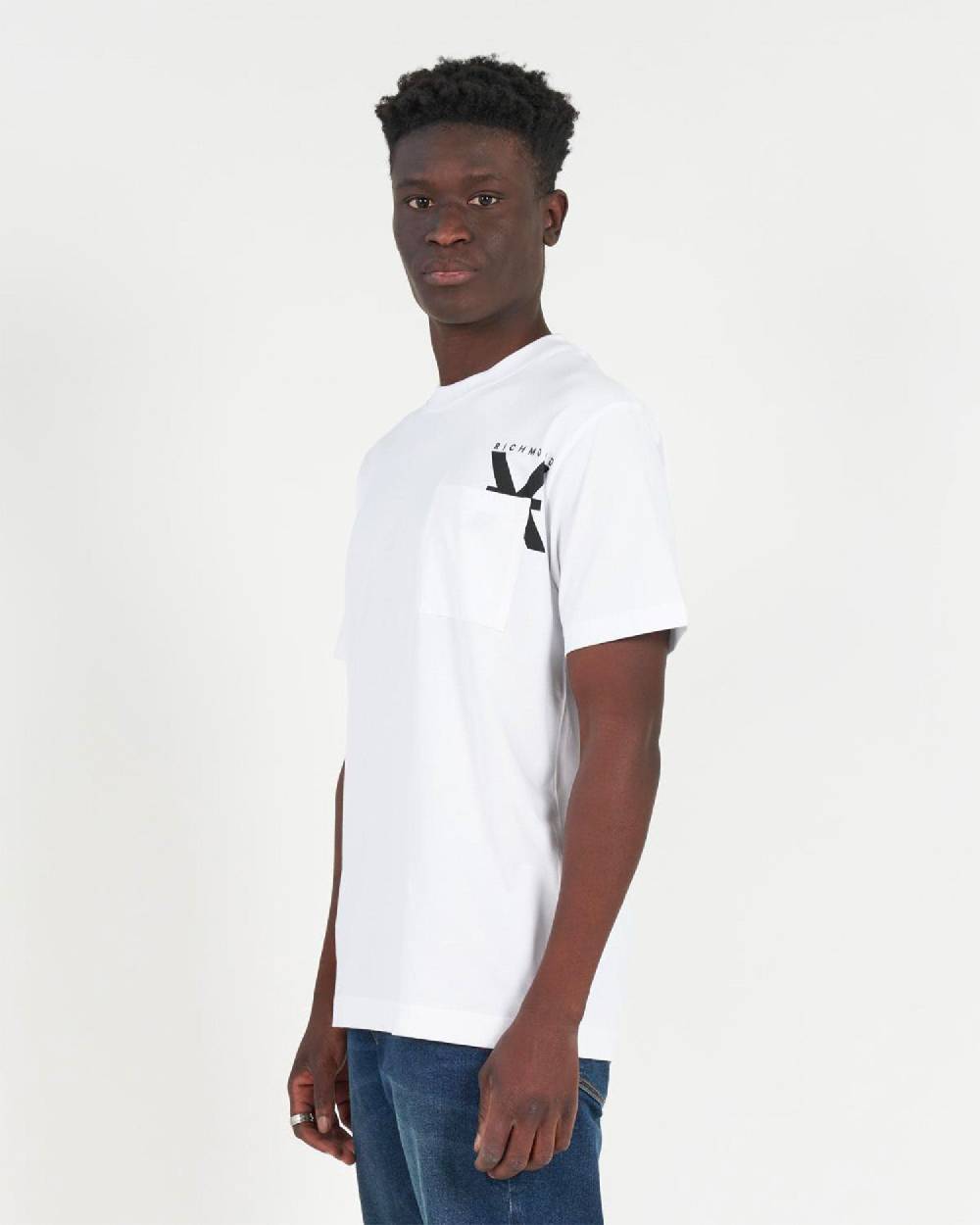 John Richmond T-shirt con logo a contrasto sul davanti Vendita
