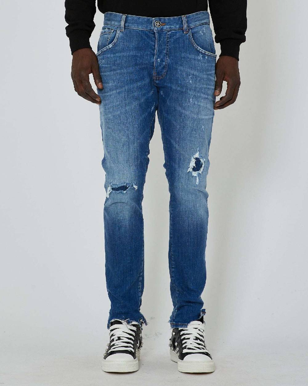 John Richmond Jeans slim con strappi sul davanti Qualità Garantita