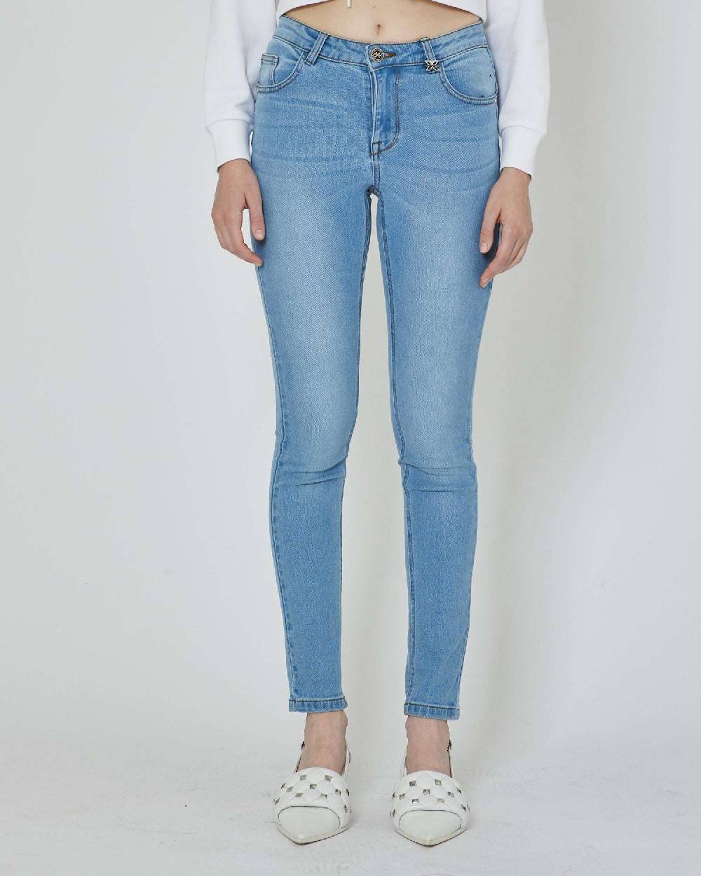 John Richmond Jeans slim con logo ricamato sul retro Economico
