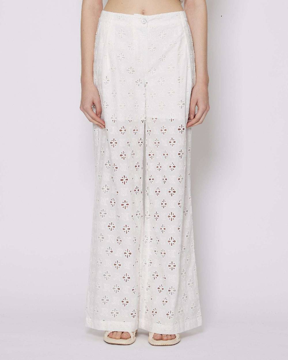 John Richmond Pantaloni con ricamo tono su tono Hotsell
