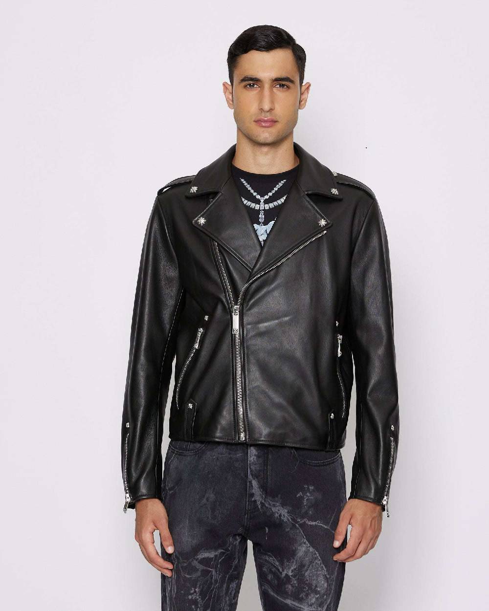 John Richmond Bomber genderless in 100% pelle Italia