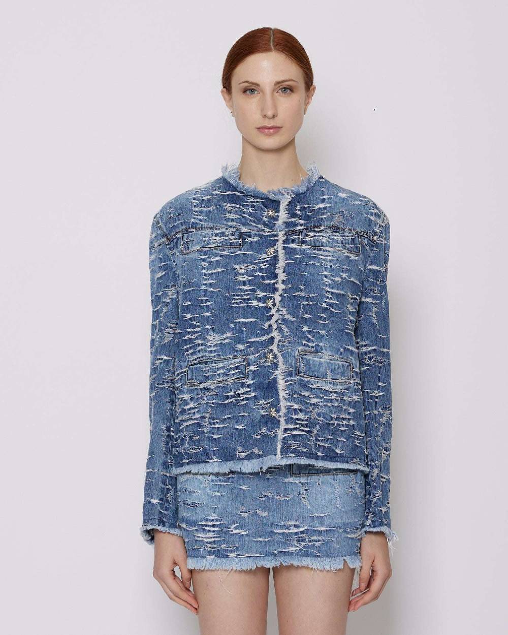 John Richmond Giacca in denim con pattern effetto used 2025