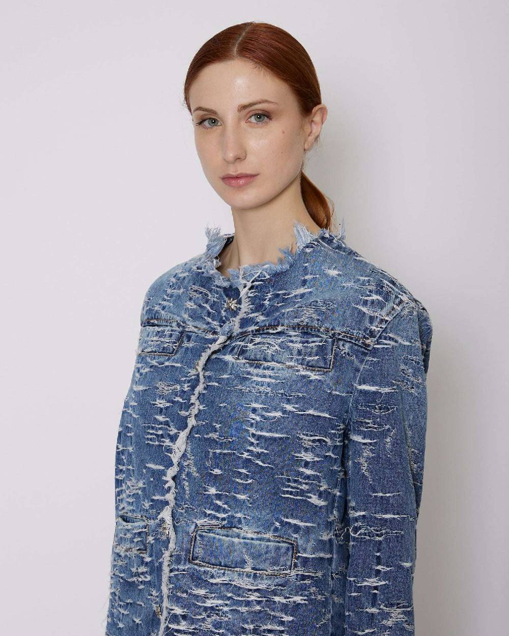 John Richmond Giacca in denim con pattern effetto used 2025