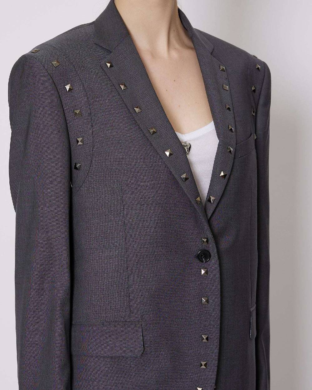 John Richmond Blazer monopetto con applicazioni metalliche Nuovo
