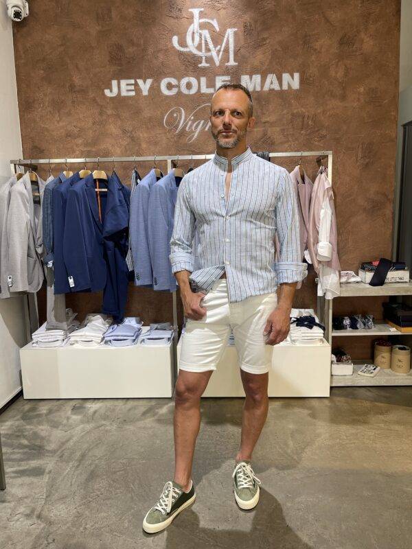 JCM Jey Coleman Camicia uomo estiva lino Luca Argentieri In Vendita