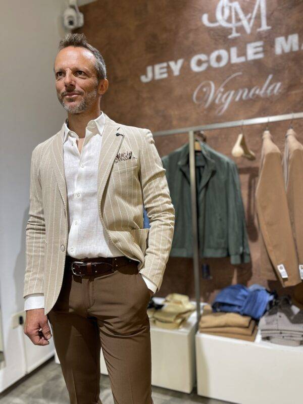 JCM Jey Coleman Giacca uomo elegante a righe Piero Giachi In Linea