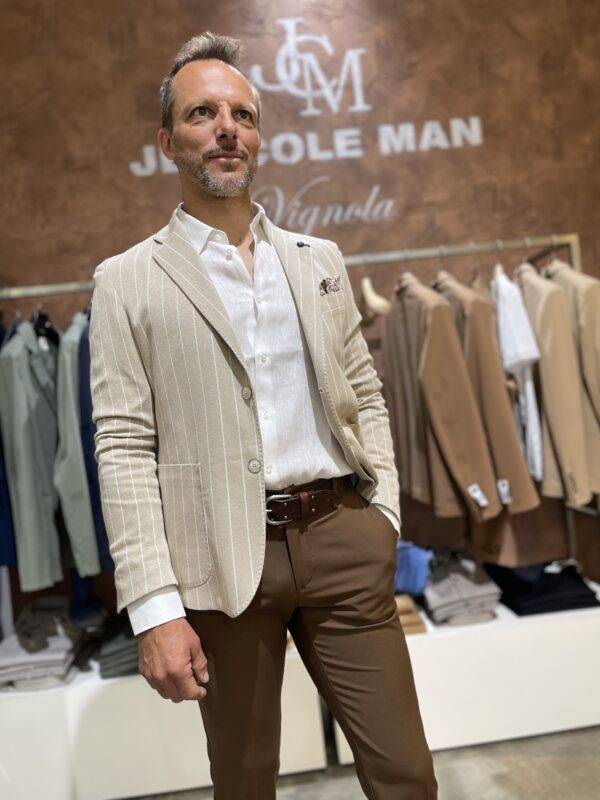 JCM Jey Coleman Giacca uomo elegante a righe Piero Giachi In Linea