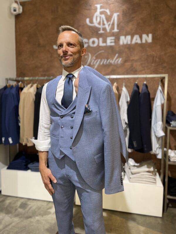 JCM Jey Coleman Abito uomo elegante con giacca gilet e pantalone Piero Giachi Soddisfazione Garantita
