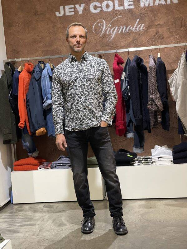 JCM Jey Coleman Camicia uomo cotone fantasia slim fit Adb Nuovo