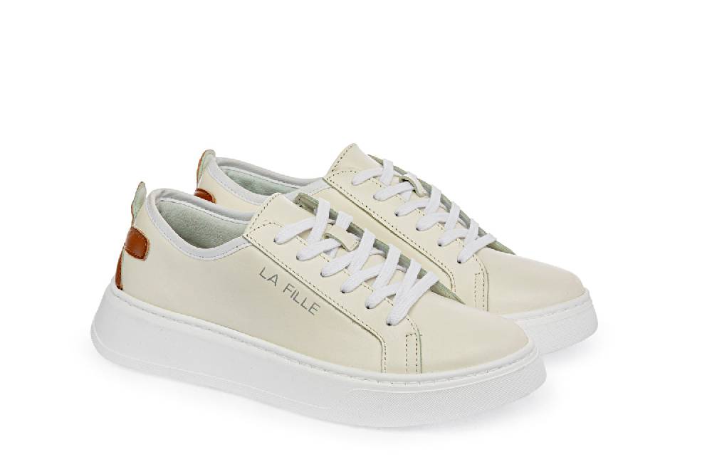 L.Pucci Sneakers P91212P Ecru-Camel Sottocosto