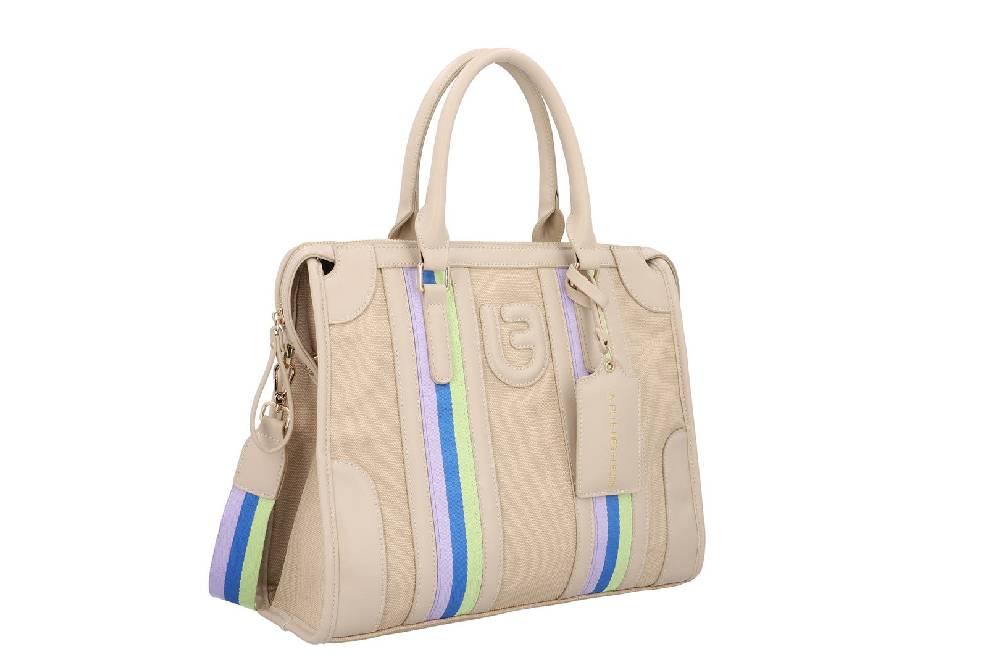 L.Pucci Asmara Stripes Canvas Beige Spedizione Gratuita
