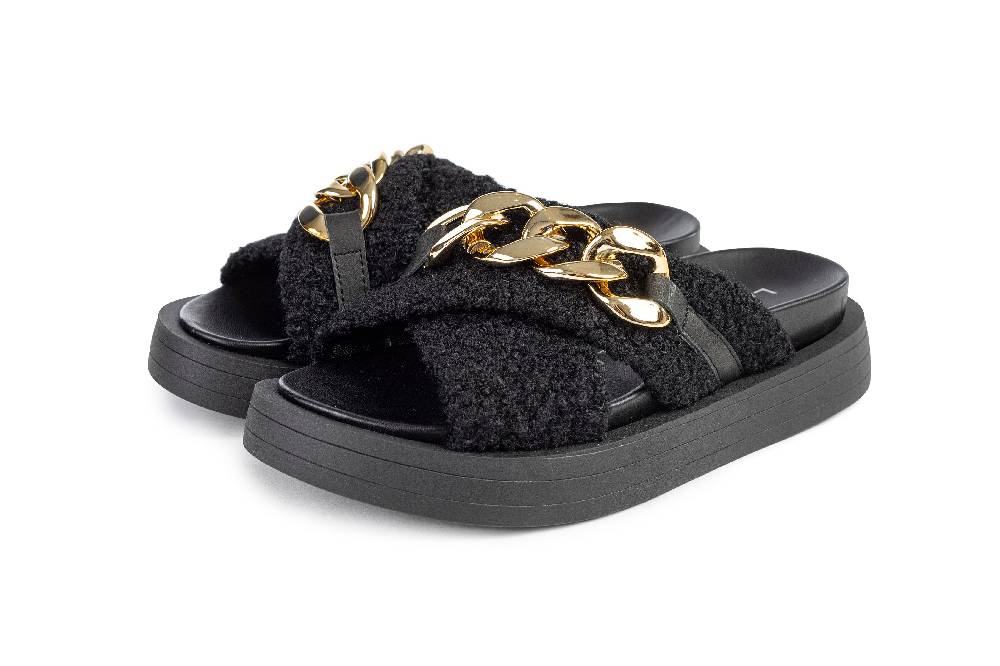 L.Pucci Slipper SA84028MS Black Qualità Garantita