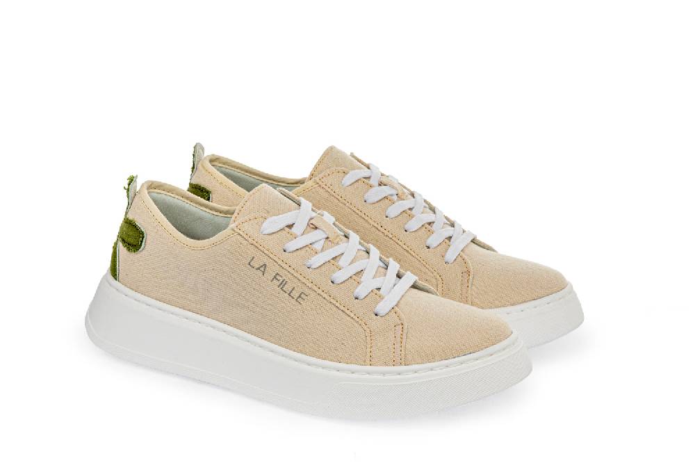 L.Pucci Sneakers P91222C Ecru-Green I Più Venduti