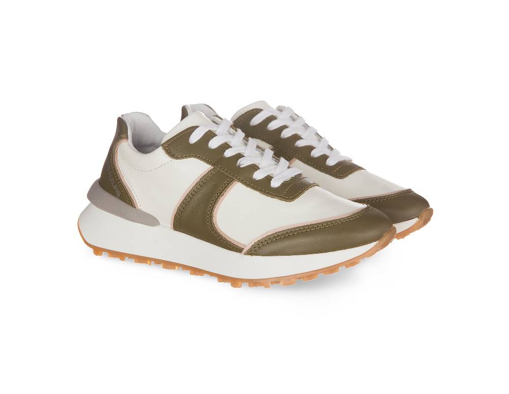 L.Pucci Missouri Leather White-Green Aviation Acquista Ora
