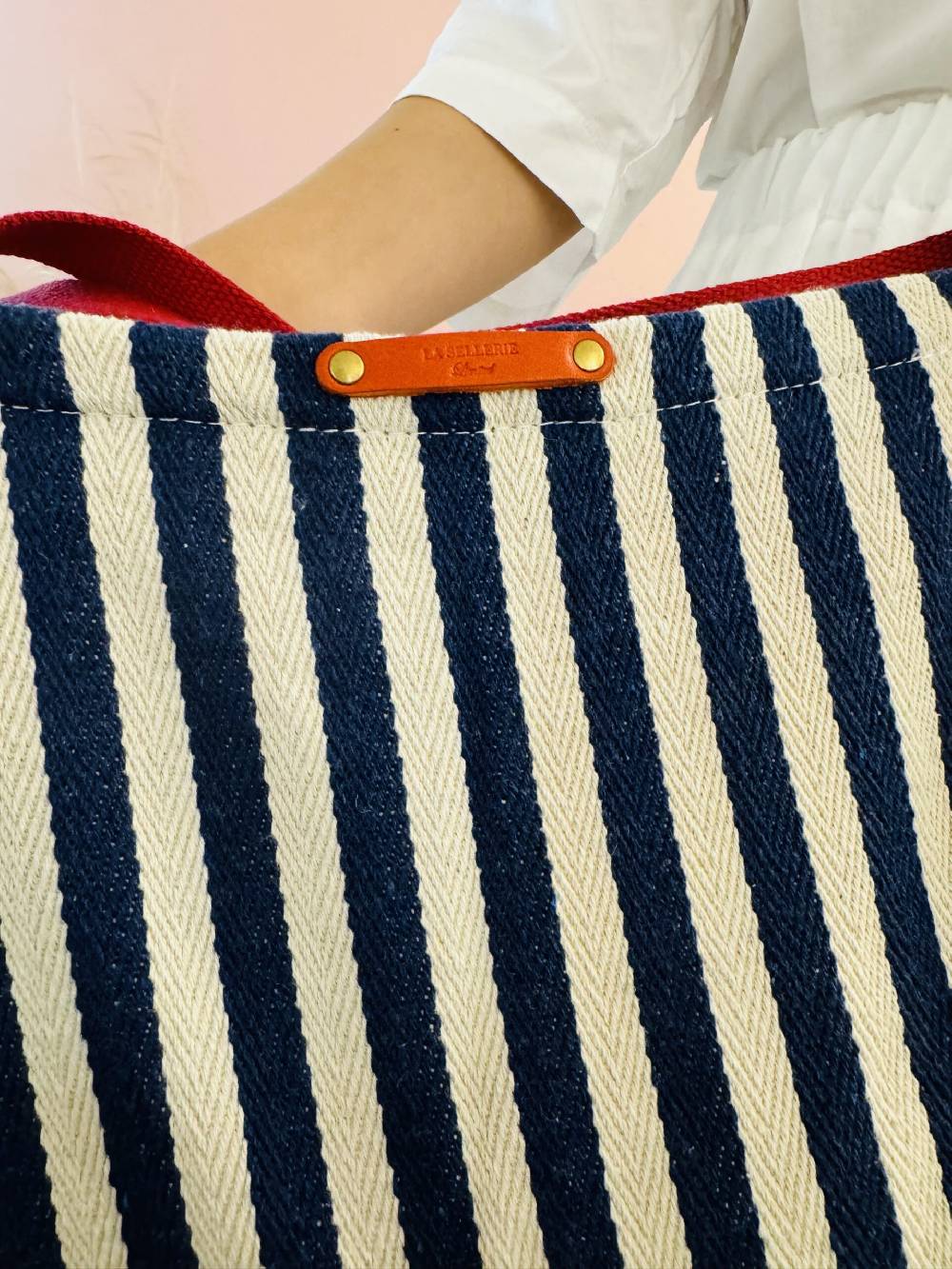 La Sellerie Portofino bag blu righe strette Italy