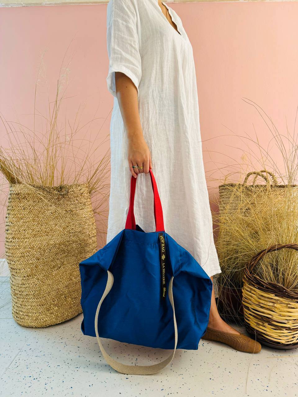 La Sellerie POP BAG Shantung blu Offerta