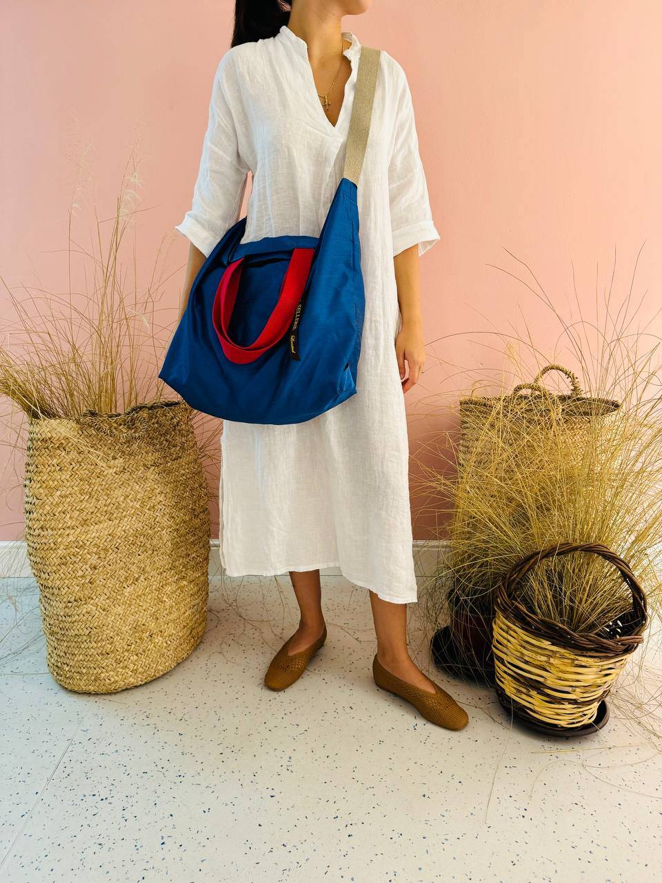La Sellerie POP BAG Shantung blu Offerta