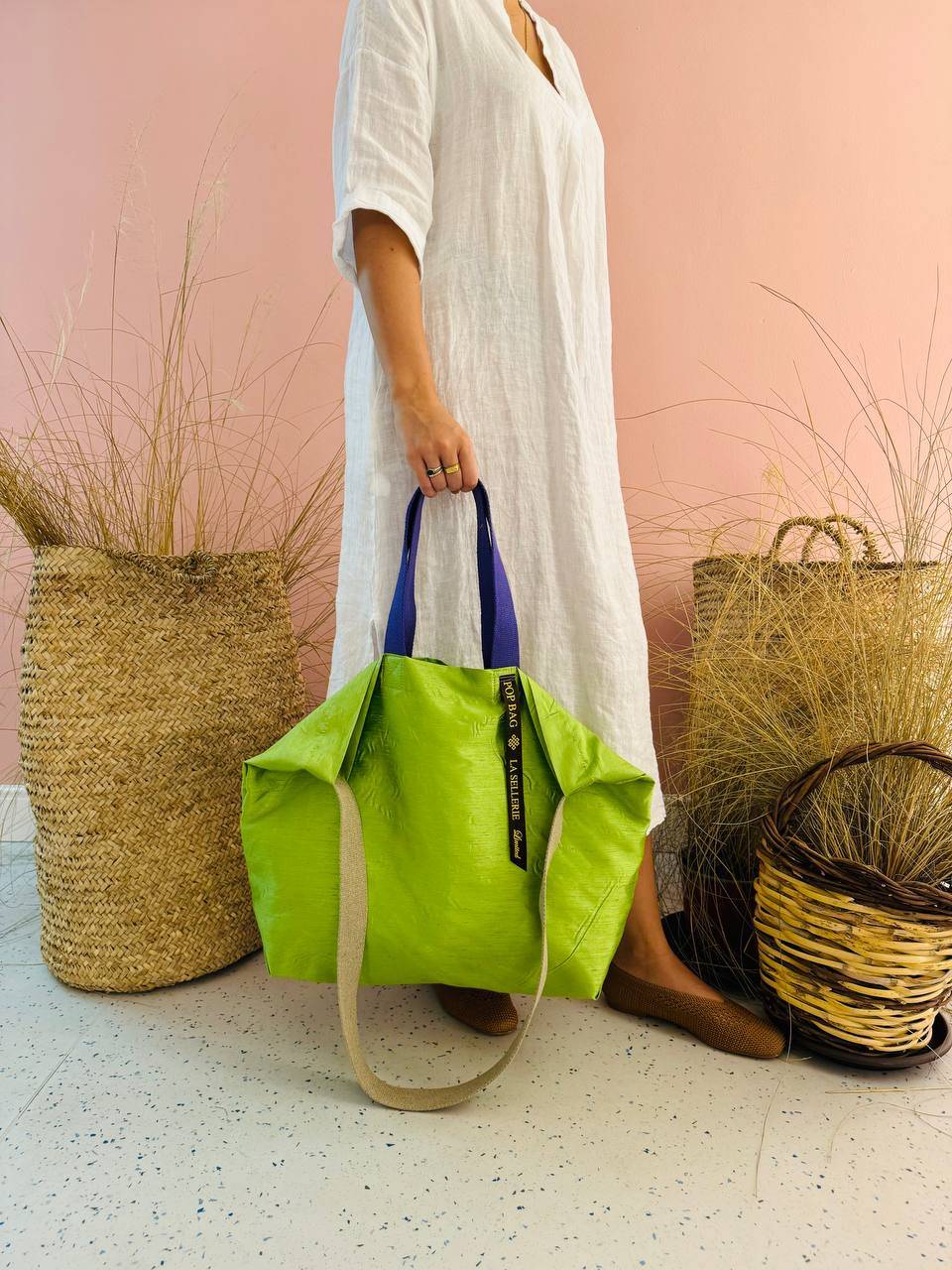 La Sellerie POP BAG Shantung verde mela Economico