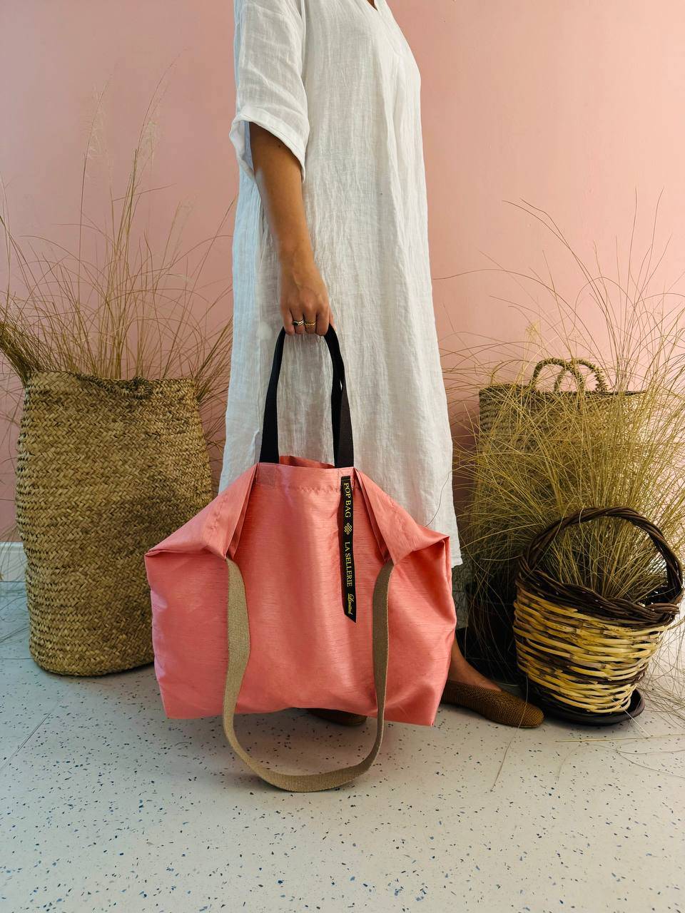 La Sellerie POP BAG Shantung rosa Online