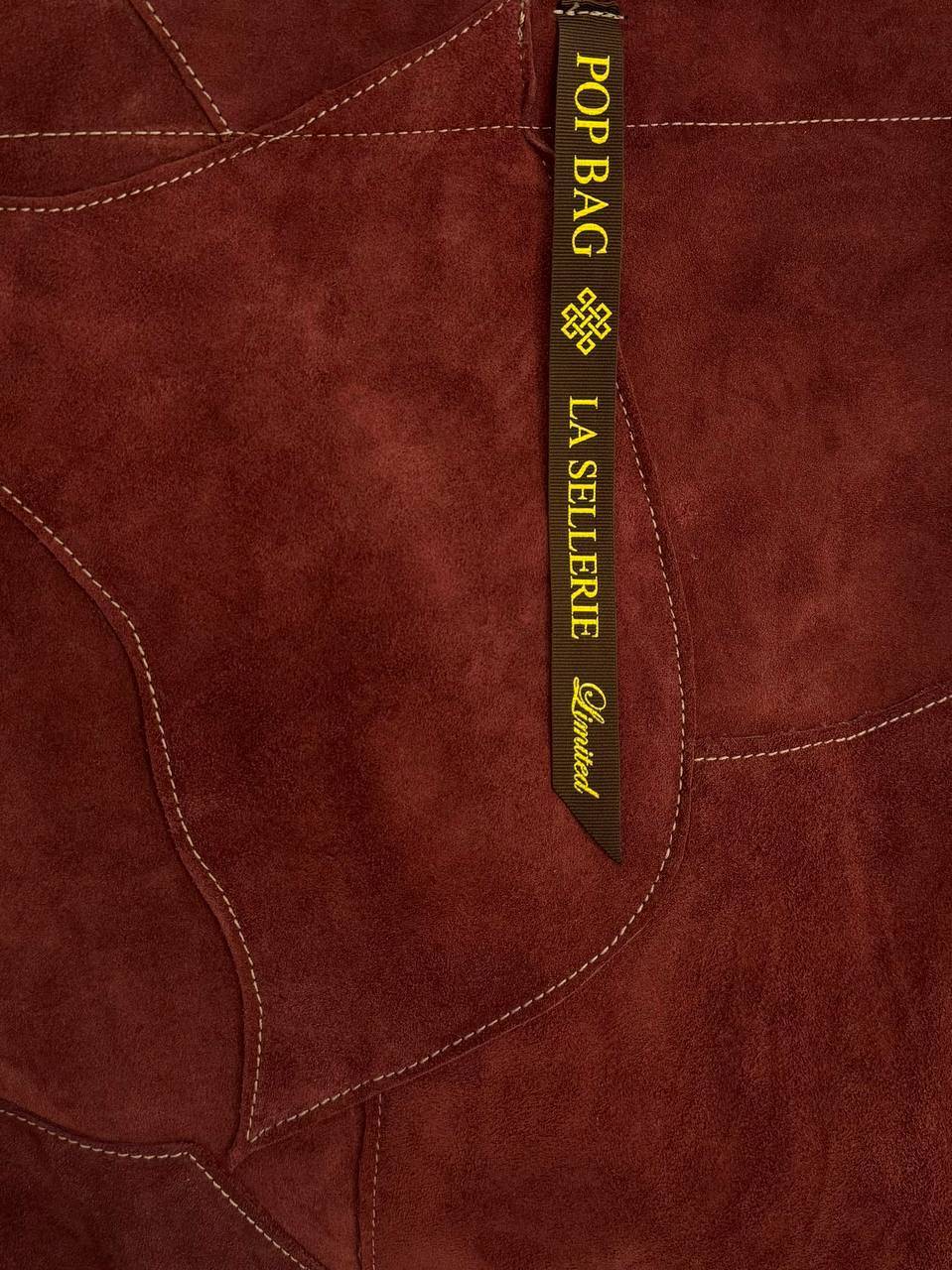 La Sellerie POP BAG suede dark red PATCHWORK Saldi