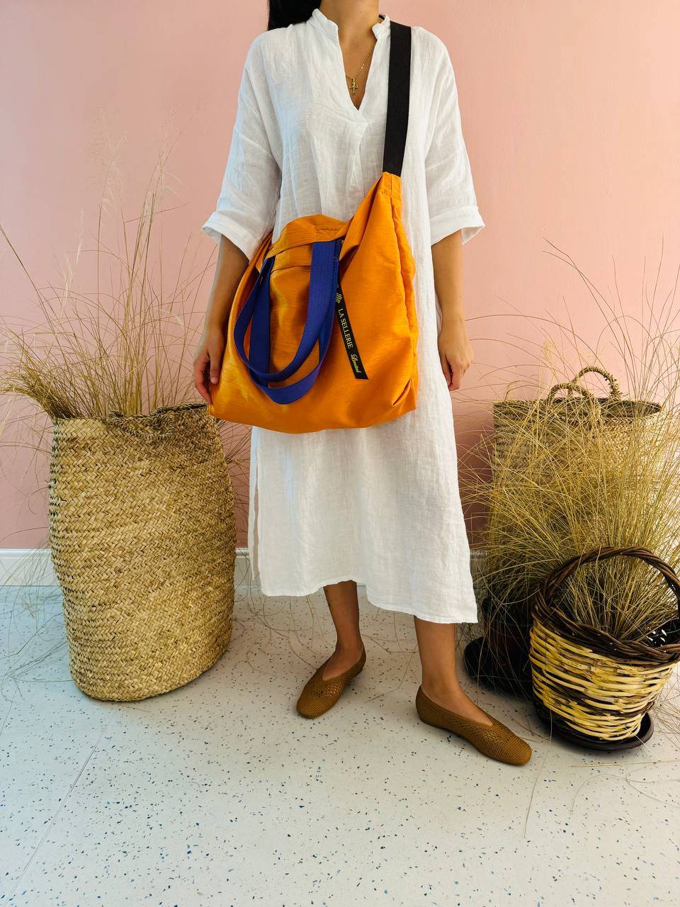 La Sellerie POP BAG Shantung arancio Smaltimento dello stoccaggio