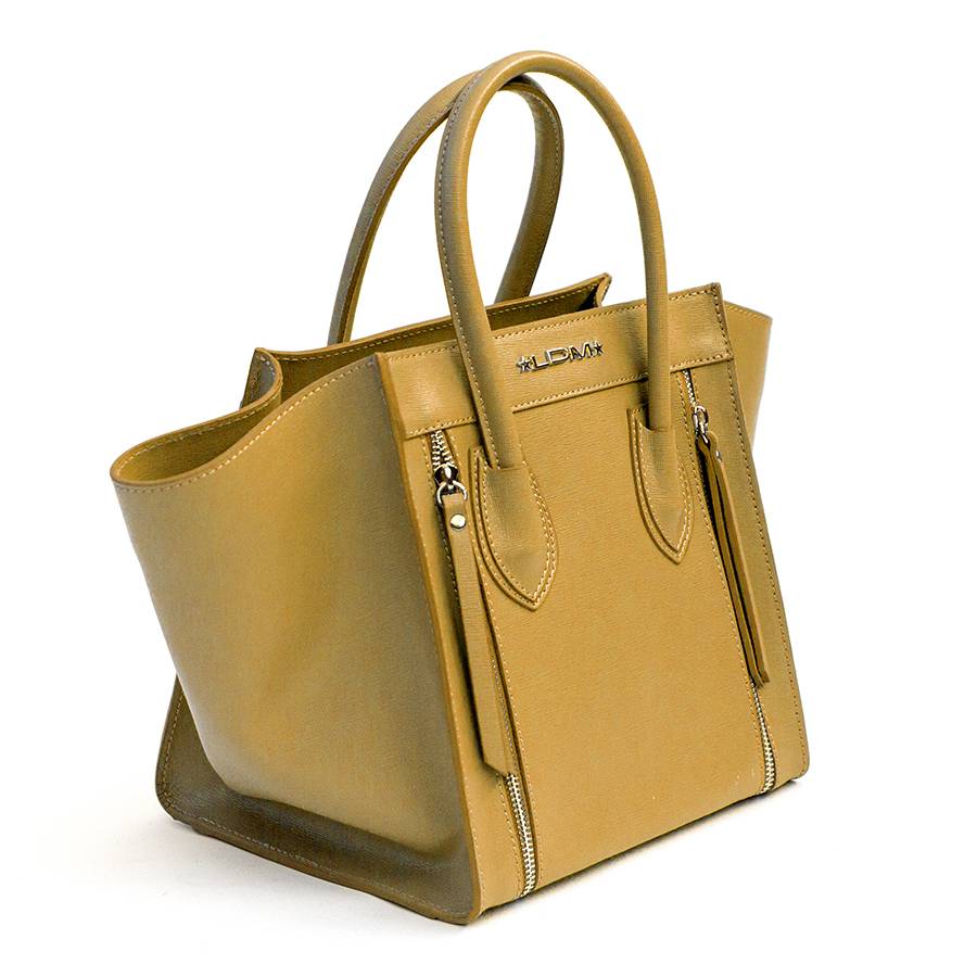 Laura Di Maggio ALIA – Borsa a trapezio in pelle saffiano senape Outlet