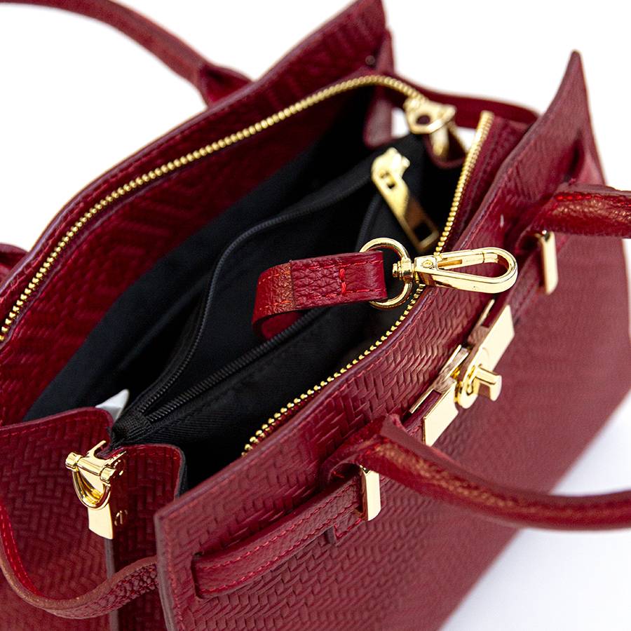 Laura Di Maggio KELLY – Borsa in pelle serigrafata rossa Moda