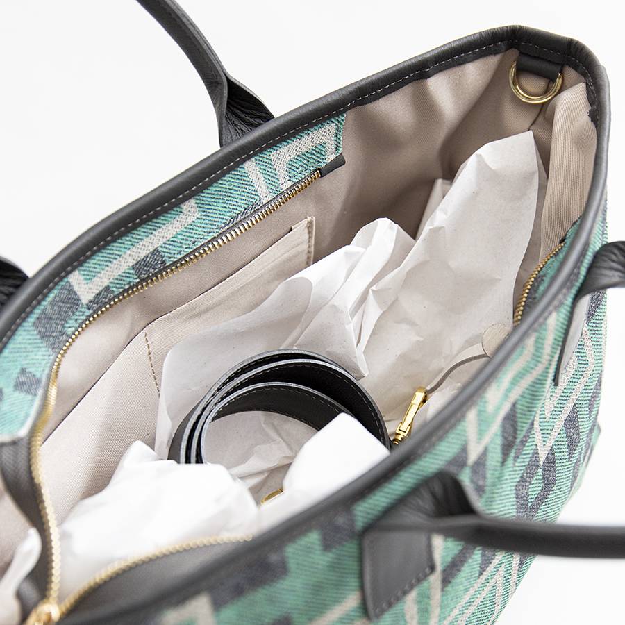 Laura Di Maggio MILANO FANTASY – Borsa in pelle e camoscio stampato tiffany Qualità