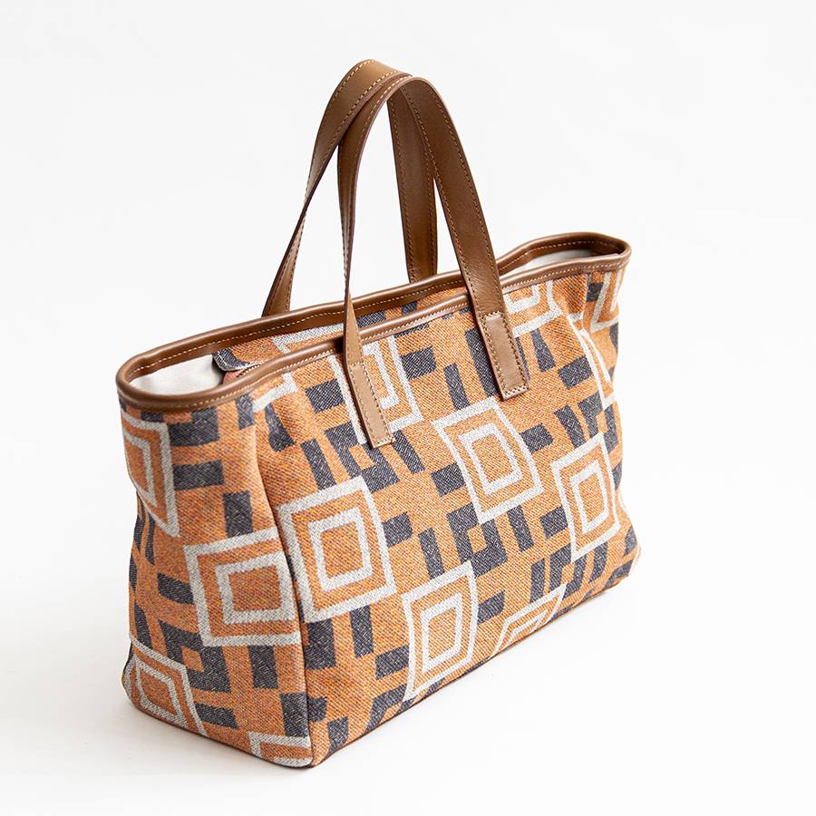 Laura Di Maggio MILANO FANTASY – Borsa in pelle e camoscio stampato arancio Vendita
