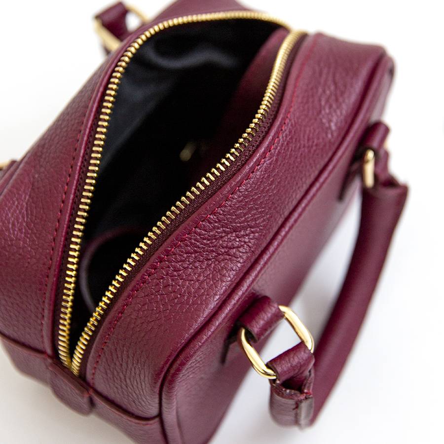 Laura Di Maggio NENA – Miny bauletto in pelle vinaccia Pezzi Unici