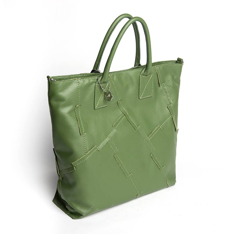 Laura Di Maggio UMA – Tote bag in pelle nappa verde aloe Negozi Online