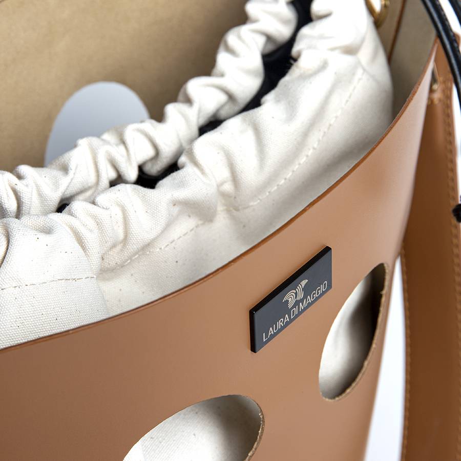 Laura Di Maggio NOAH BUCKET – Borsa in pelle elegant traforata cuoio Promozione Limitata