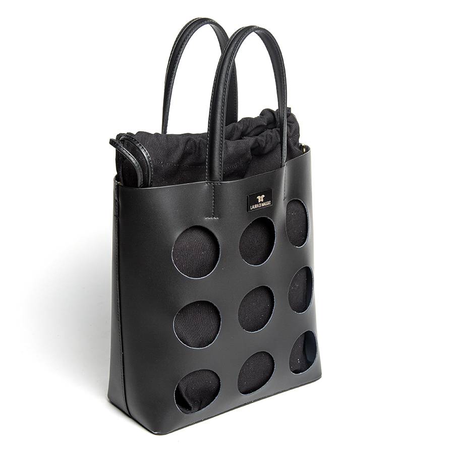 Laura Di Maggio NOAH TOTE – Borsa in pelle elegant traforata nera Shopping Online
